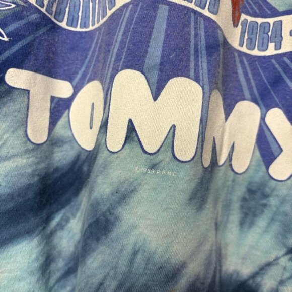 Vintage 80s The Who Tommy 1989 anniversary blue tie dye band tee L - Picture 2 of 7